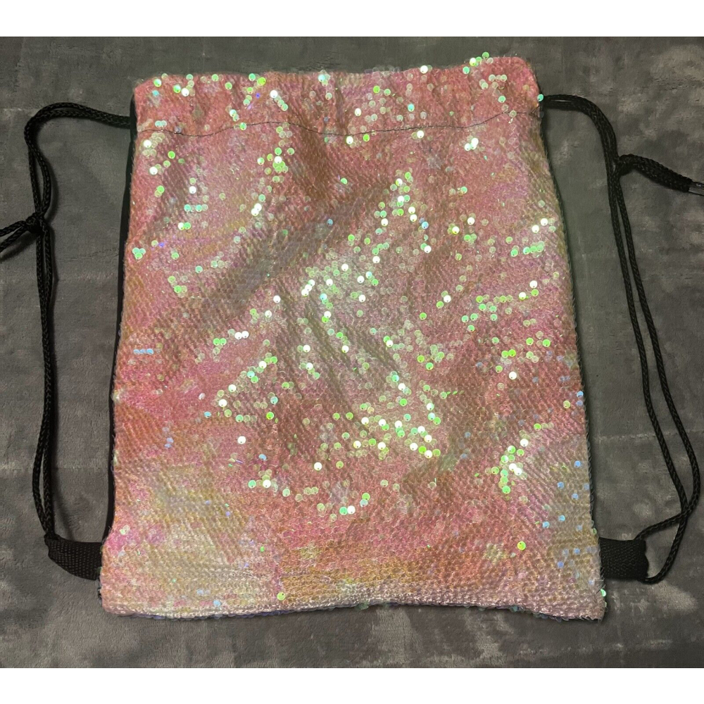 Mermaid Sequin Drawstring Bag Reversible Backpack - Picture 2 of 4